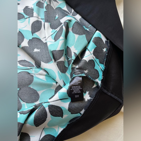 Jessica Howard Dress - Floral Print - Teal, Black and White - size 18W - Picture 15 of 15